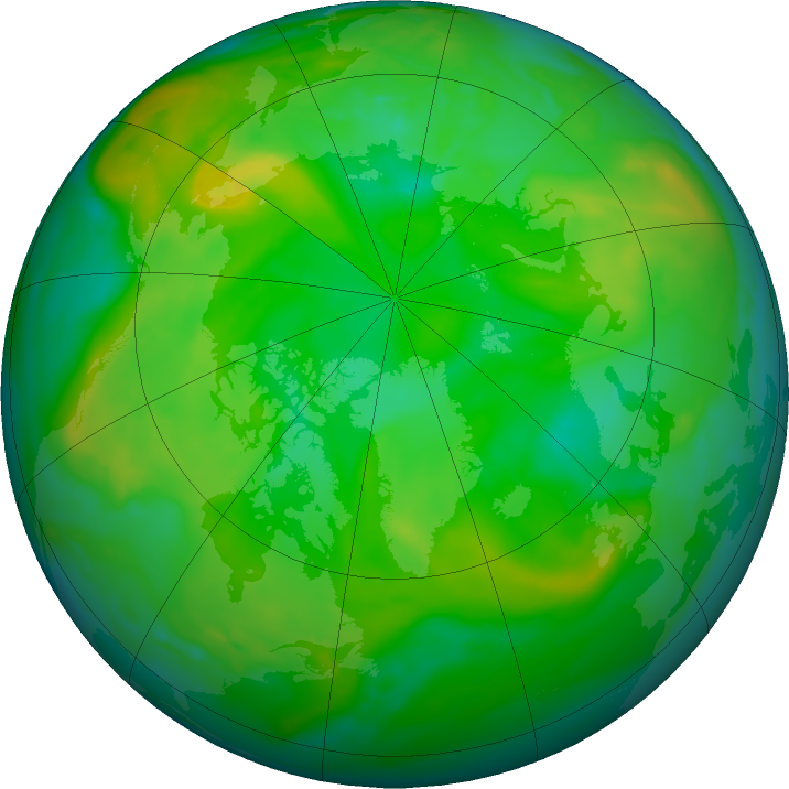 Arctic ozone map for 27 June 2020